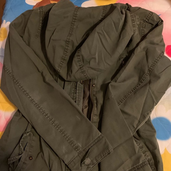 Olive jacket with hoodie - Picture 3 of 3